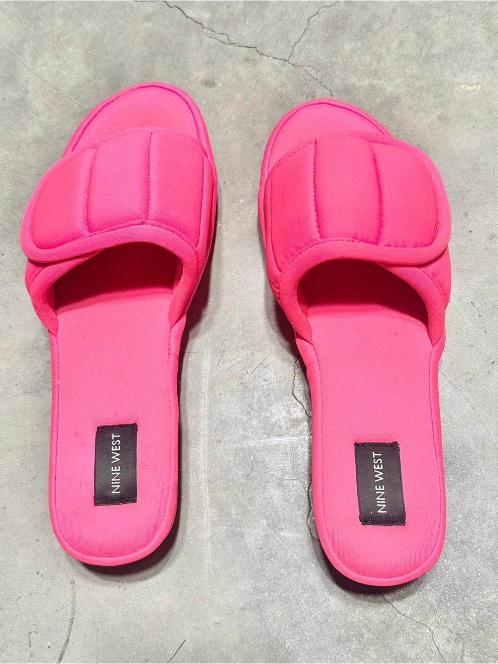 Nine West Neon Pink Padded Slide Sandals-11 M